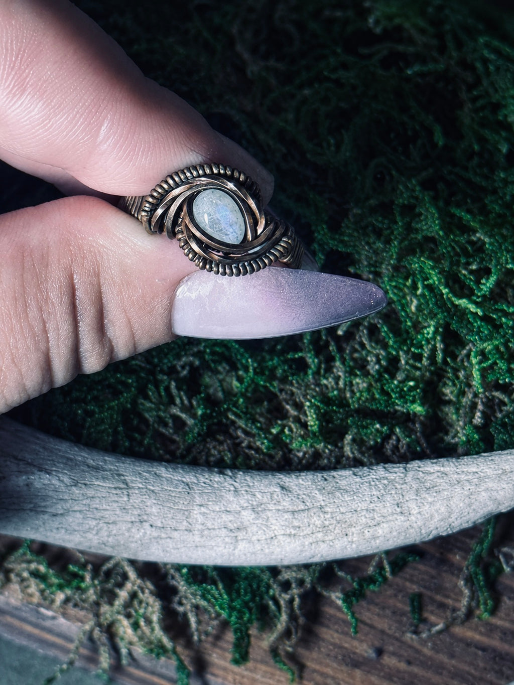 Moonstone Wirewrapped Ring