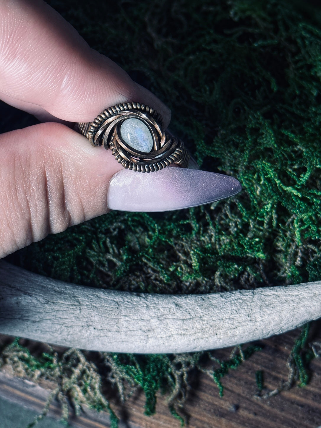 Moonstone Wirewrapped Ring